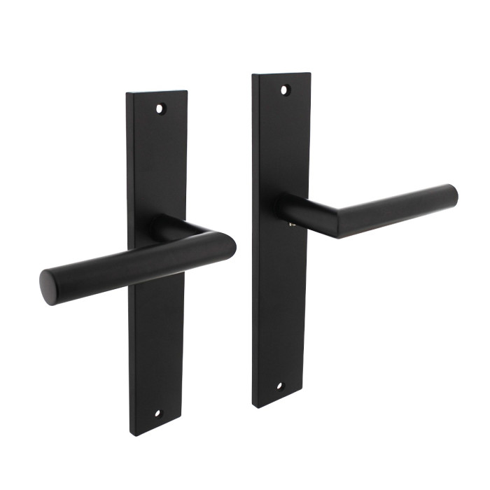 Intersteel Deurkruk Bastian op schild 245x45 mm blind mat zwart main product photo