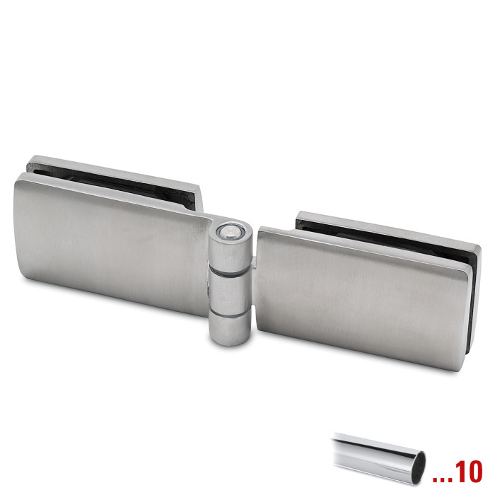 Glasdeurscharnier Helena glas/glas RVS-304 glanzend gepolijst main product photo