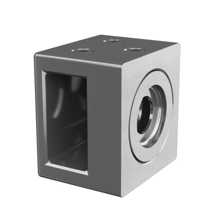 Dwarsstafhouder rechts Square Line staf 20 x 10 mm model 4828 RVS-316 main product photo