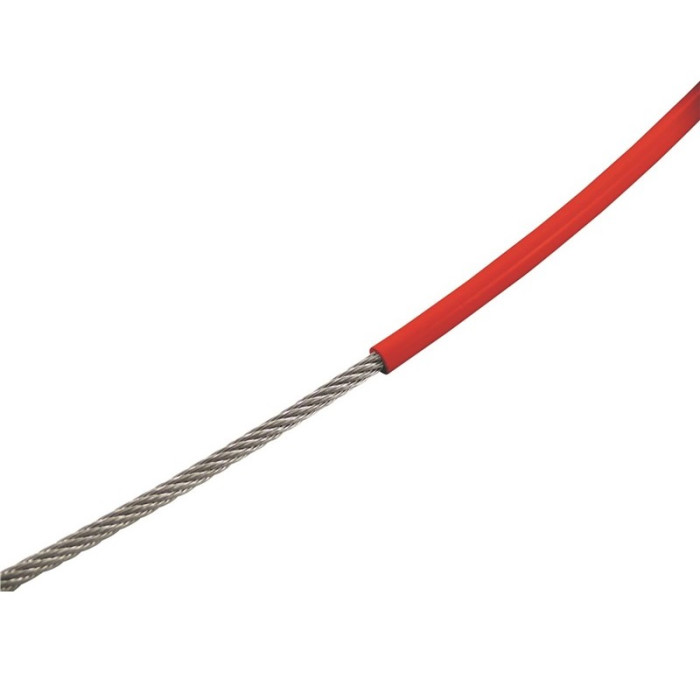 RVS kabel 3/5 mm rood geplastificeerd 7x7 250 meter op rol RVS-316 main product photo