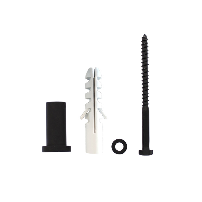 Intersteel Set van 5 verlengde ronde steunen 50mm tbv rail schuifdeursysteem mat zwart main product photo