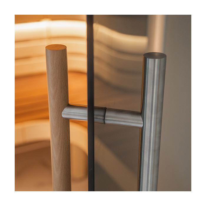 Deurgreep voor sauna, Beukenhout binnen Gittan Ø 25,4 mm 500 mm zamak zwart main product photo