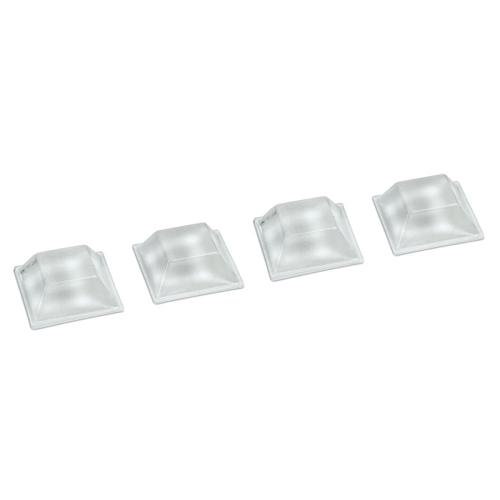 Glasbuffers voor glasplaten, zelfklevend Yora 20,5 x 20,5 mm x 7,5 mm 87 stuks kunststof transparant main product photo