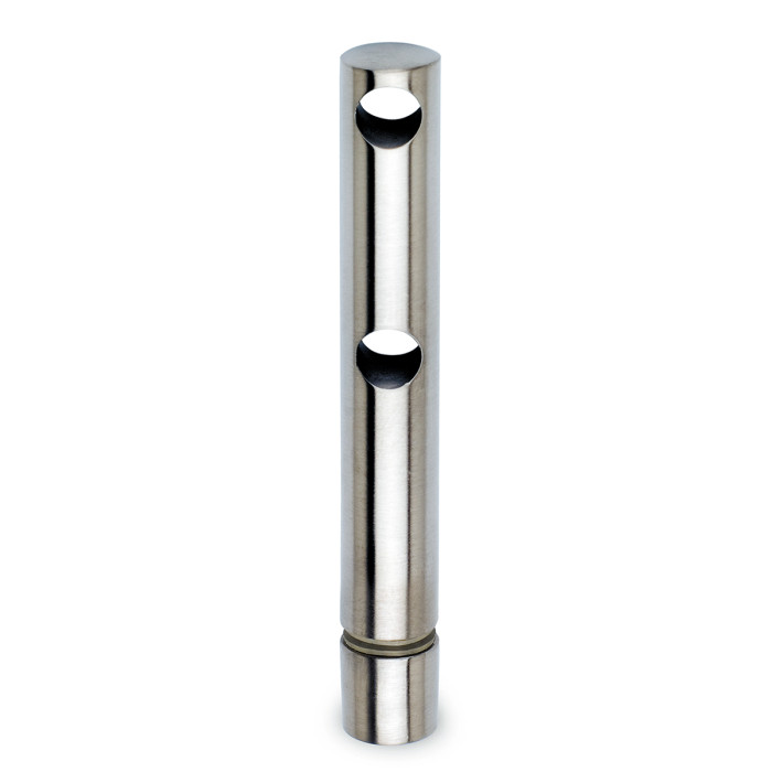 Dubbele middensteun voor montage op glas Finnja voor staf 6 mm zamak RVS look main product photo