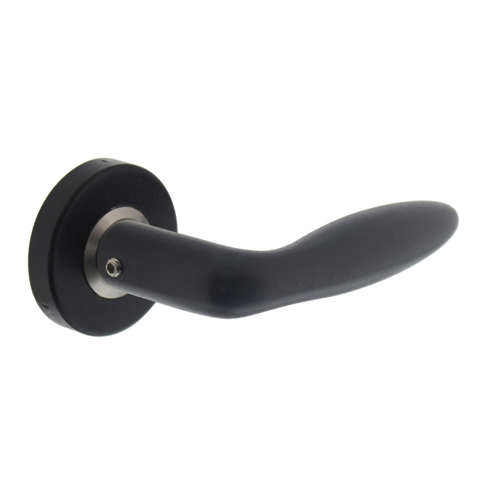 Intersteel Deurkruk Jupiter op rozet mat zwart RVS-304 main product photo