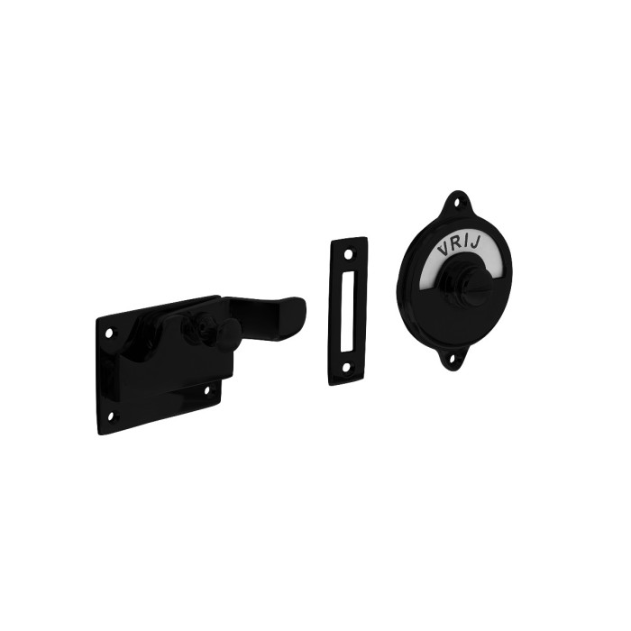 Intersteel WC-overslag met bocht vrij/bezet mat zwart main product photo