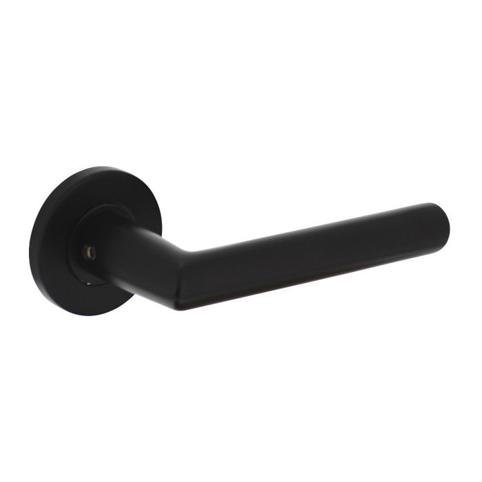 Intersteel Deurkruk Hoek 90° op ronde rozet ˜55x8 mm aluminium zwart main product photo