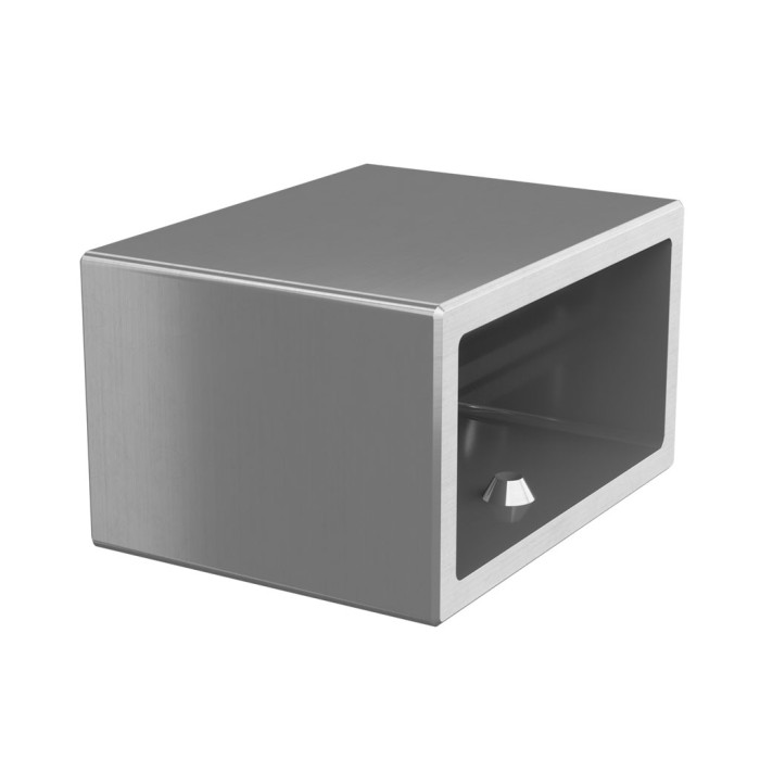 Muurflens 90 graden voor buis 40 x 20 x 2,0 mm vast RVS-316 mat geslepen model 4504 main product photo