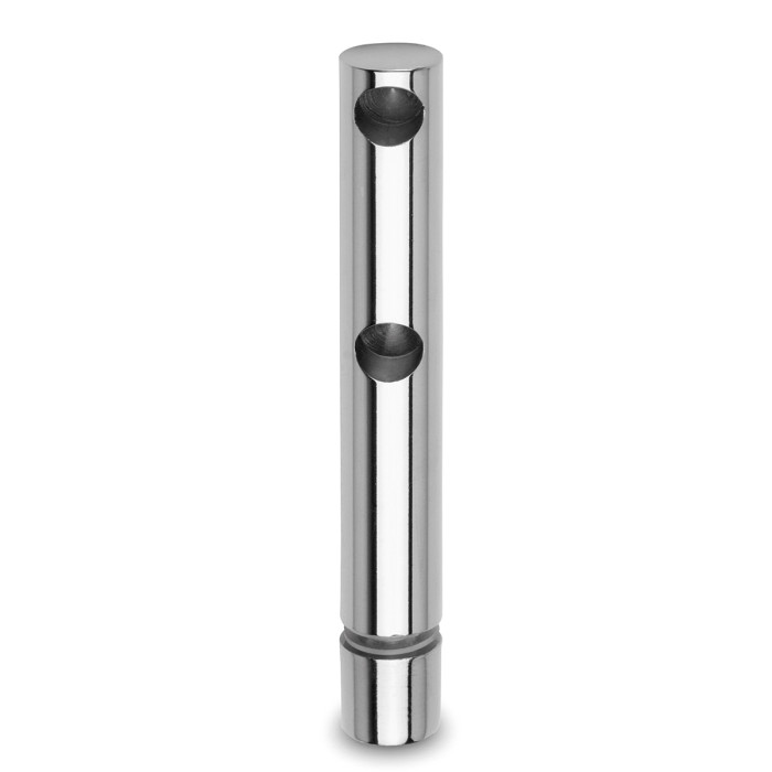 Dubbele eindsteun voor montage op glas Poula voor staf 6 mm zamak chroom look main product photo