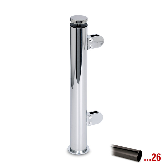 Staander Anneroos Ø 25,4 mm midden staander voor 8 mm glas RVS-304 zwart main product photo