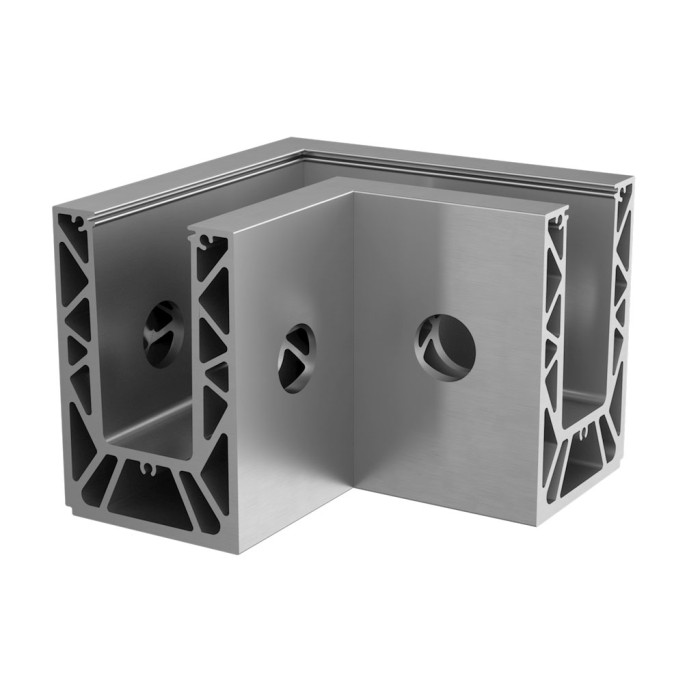 Hoekbevestiging Easy Glass Strong zijmontage binnenhoek model 8631 aluminium (onbewerkt) main product photo