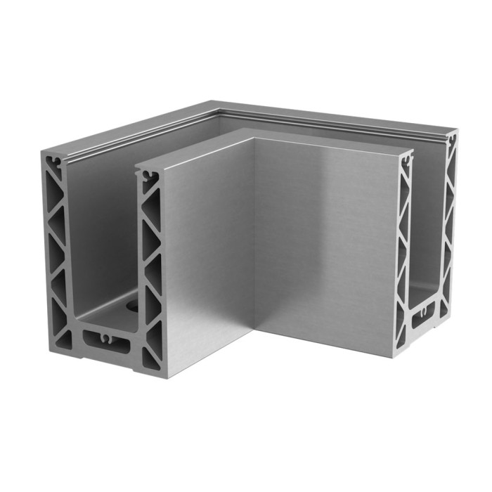 Hoekbevestiging Easy Glass Strong topmontage model 8611 aluminium (geanodiseerd) main product photo