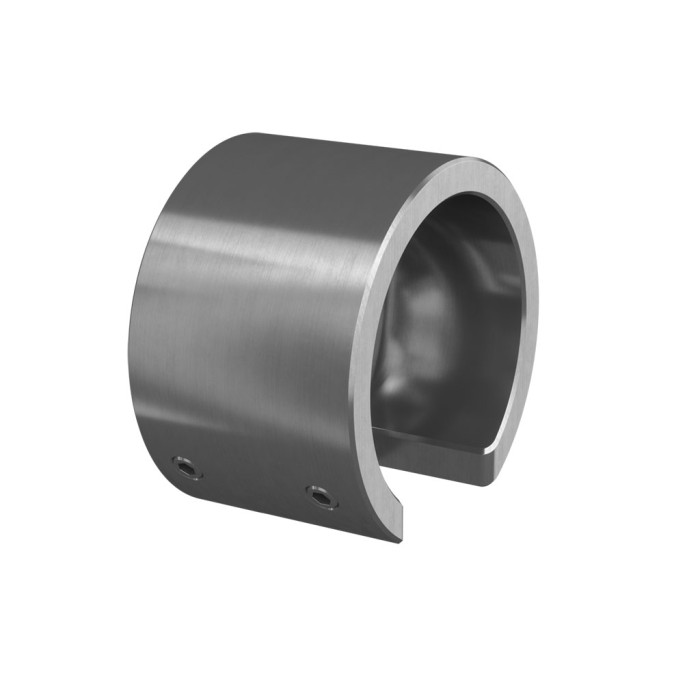 Muurflens voor blinde bevestiging U-profielbuis 42,4 mm boven rechts vast aluminium mat geslepen model 6504 main product photo