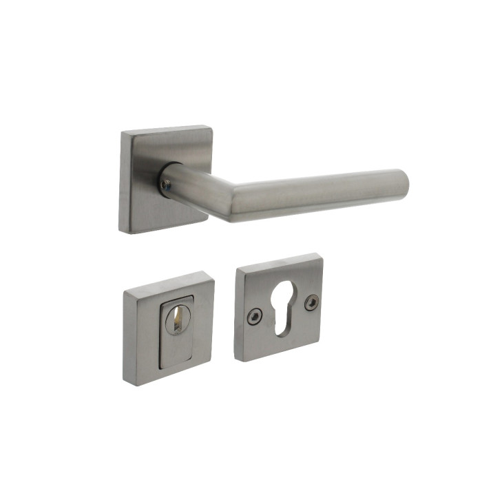 Intersteel Set achterdeurbeslag vierkant SKG*** met kerntrekbeveiliging rvs geborsteld main product photo