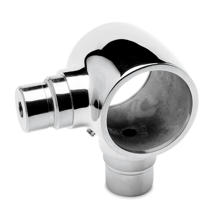 Opschuifsteun met 2 uitg. 90° Rochella voor buis Ø 25,4 mm zamak chroom look main product photo