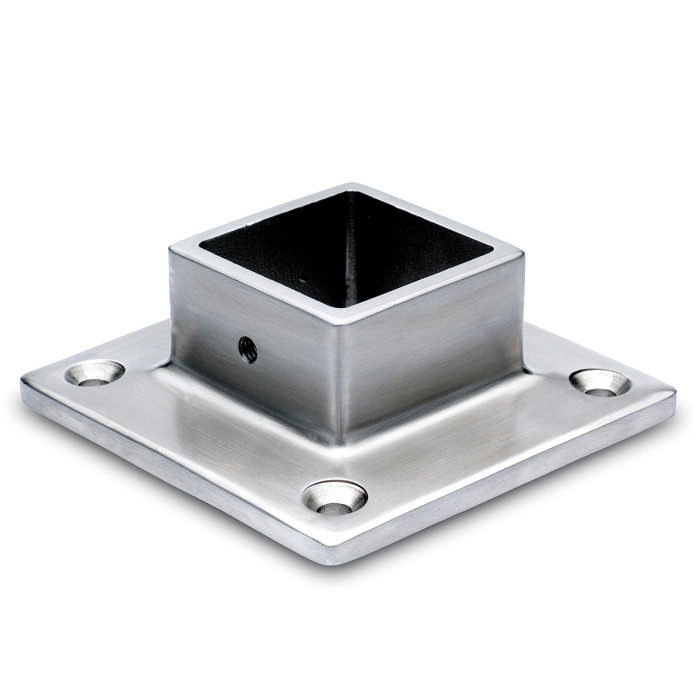 Muur en vloerflens voor koker 35 x 35 mm vast RVS-304 mat geslepen model 4505 main product photo
