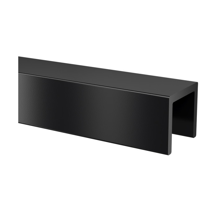 Glasrandbescherming voor glasdikte 16,76 - 17,52 mm aluminium (zwart gecoat) main product photo