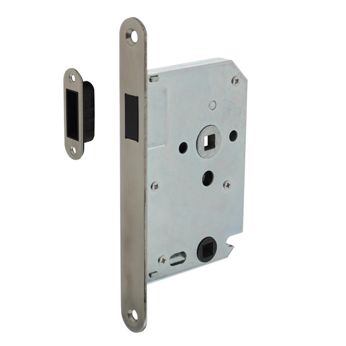 Intersteel Woningbouw magneet badkamer/toilet slot 63/8mm, voorplaat afgerond rvs main product photo