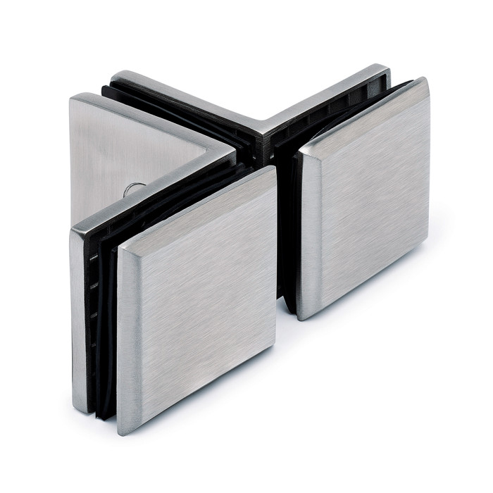 Hoekverbinder T Eelkje glas/glas RVS-304 mat geslepen main product photo