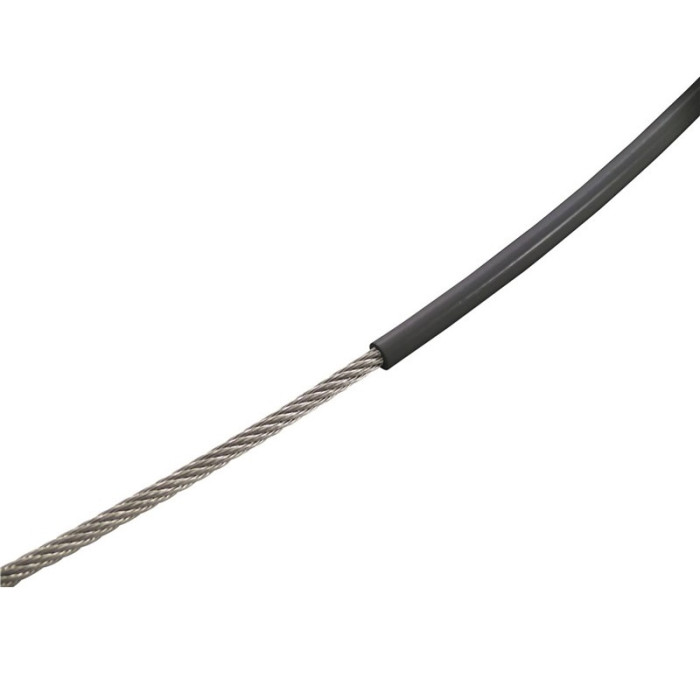 RVS kabel 5/7 mm zwart geplastificeerd 7x7 1000 meter op rol RVS-316 main product photo