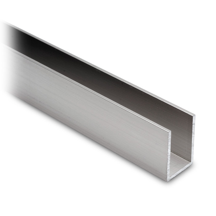 Aluminium U-profiel 30 x 20 x 30 mm RVS-Look main product photo