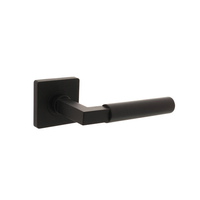 Intersteel Deurkruk Bau-Stil op vierkante rozet 55x55x10 mm mat zwart main product photo