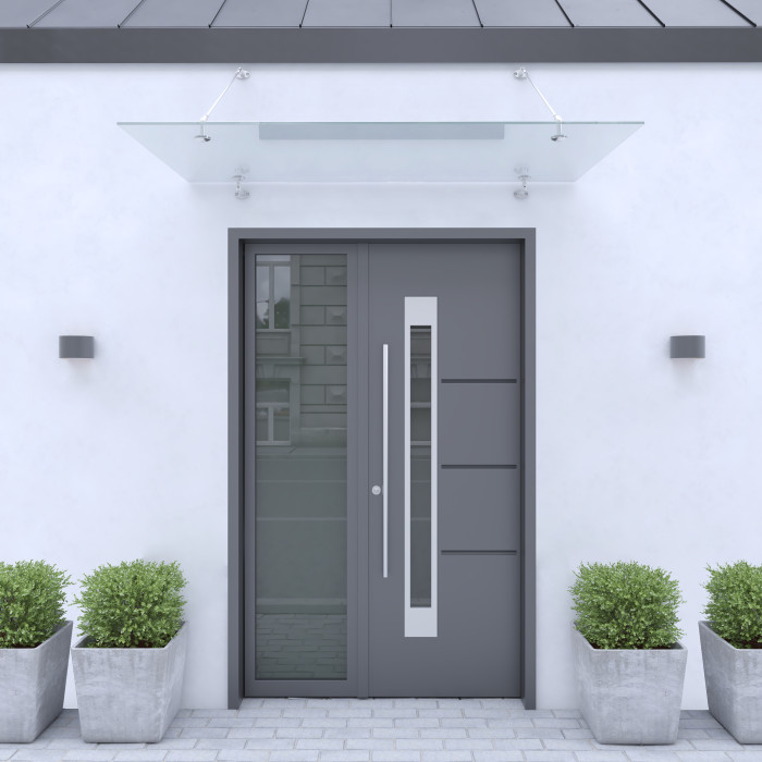 Glazen luifel met punthouders Dittie voor glasdikte 10 - 17,52 mm excl. glas RVS-304 mat geslepen main product photo