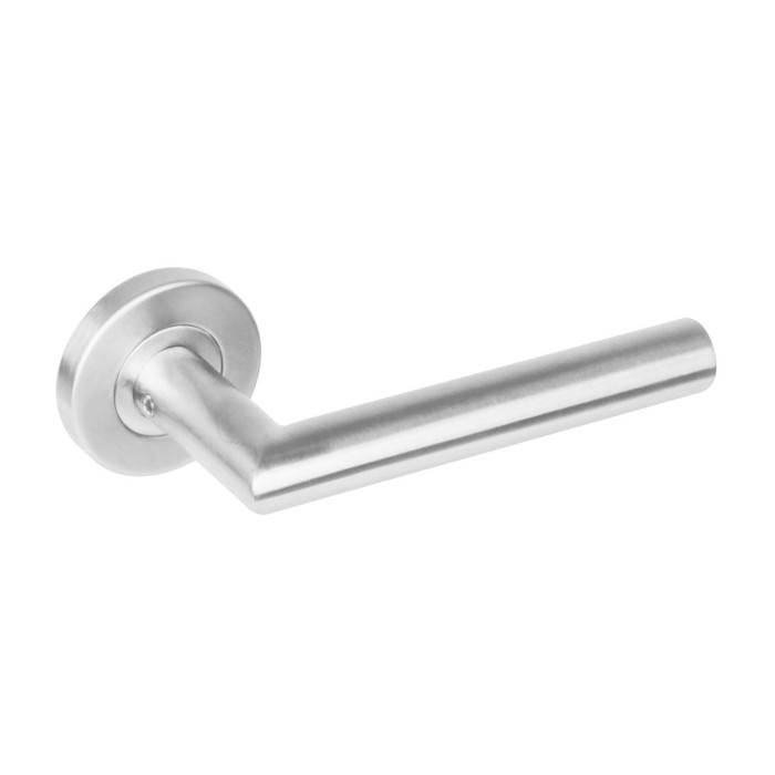 Intersteel Deurkruk Hoek 90° op rozet met 7 mm nok rvs geborsteld main product photo