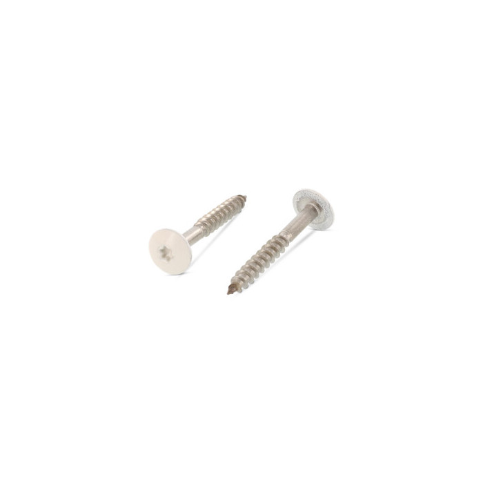 Trespo houtschroef plat-ronde kop 4,8 x 32 mm RAL 9001 Art. 9086 RVS A2-50 TX20 (100 stuks) main product photo