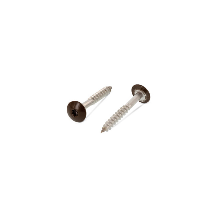 Trespo houtschroef plat-ronde kop 5,5 x 32 mm RAL 8014 Art. 9086 RVS A4-50 TX20 (100 stuks) main product photo