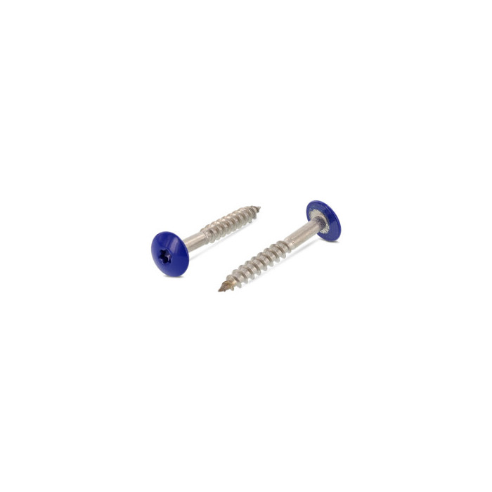 Trespo houtschroef plat-ronde kop 4,8 x 25 mm RAL 5002 Art. 9086 RVS A2-50 TX20 (100 stuks) main product photo
