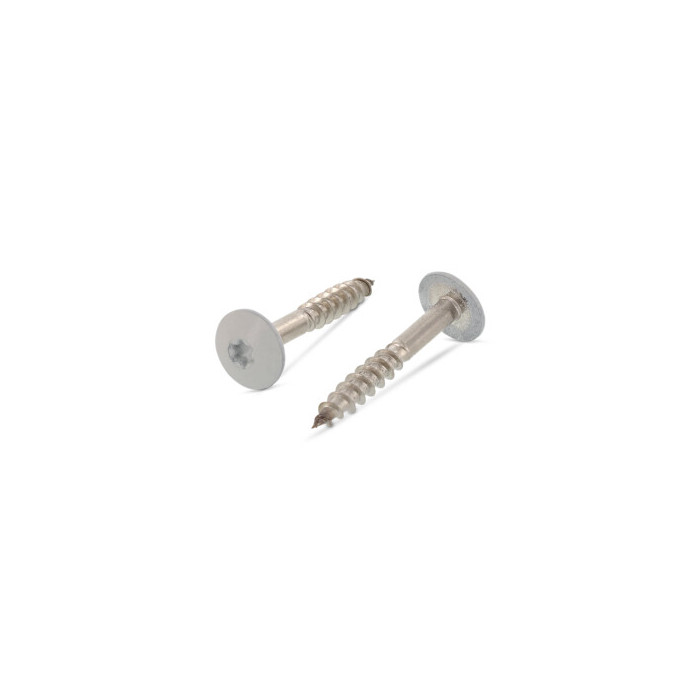 Trespo houtschroef plat-ronde kop 5,5 x 25 mm RAL 7047 Art. 9086 RVS A4-50 TX20 (100 stuks) main product photo