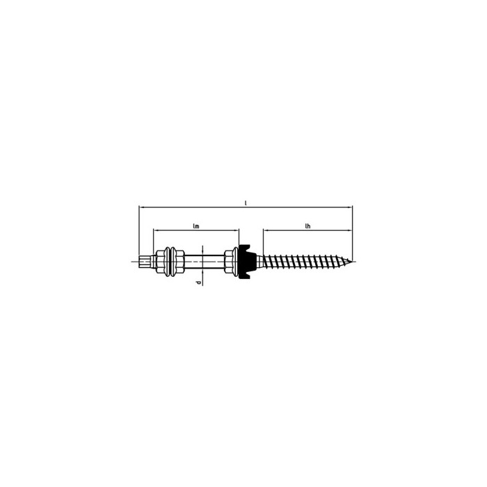 Stokschroef M10 x 160 mm samengesteld Art. 9082 RVS A2-50 SW7 (50 stuks) main product photo