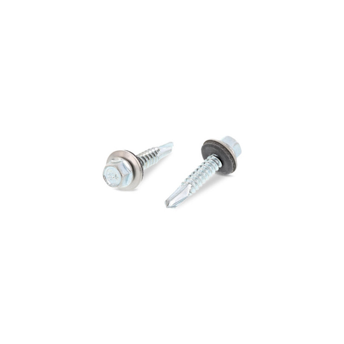 Boorschroef zeskant 5,5 x 30 afdichtring 14 mm Art. 9604 RVS A2 SW8 (500 stuks) main product photo