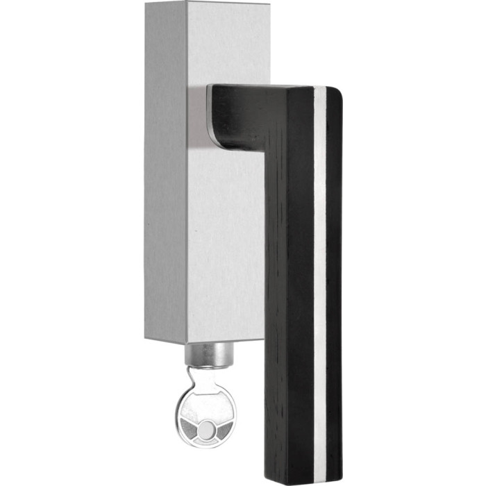 Draaikiepgarnituur Piet Boon TWO PBL22-DKLOCK afsluitbaar linksdraaiend mat RVS/eikenhout zwart main product photo