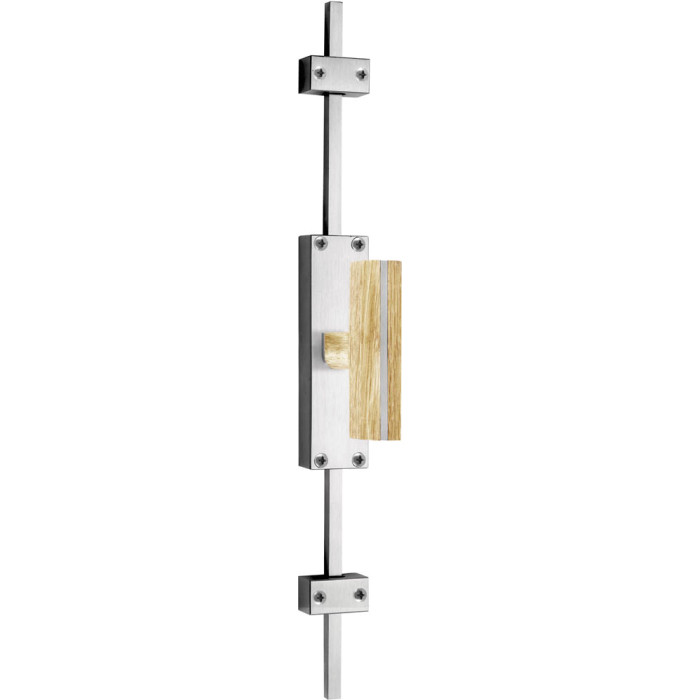 Krukespagnolet inclusief vier geleiders twee eindstukjes en twee stangen Piet Boon TWO K-PBT22 mat RVS/eikenhout linksdraaiend main product photo