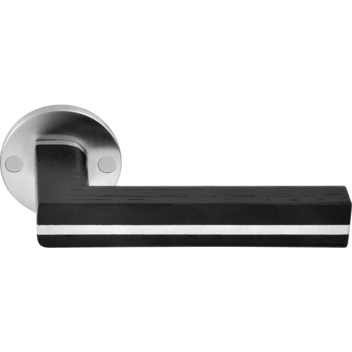 Deurkruk paar Piet Boon TWO PBL22/50 dubbel geveerd op rozet mat RVS/eikenhout zwart main product photo