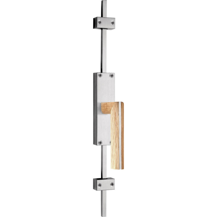 Krukespagnolet inclusief vier geleiders twee eindstukjes en twee stangen Piet Boon TWO K-PBL22 mat RVS/eikenhout linksdraaiend main product photo