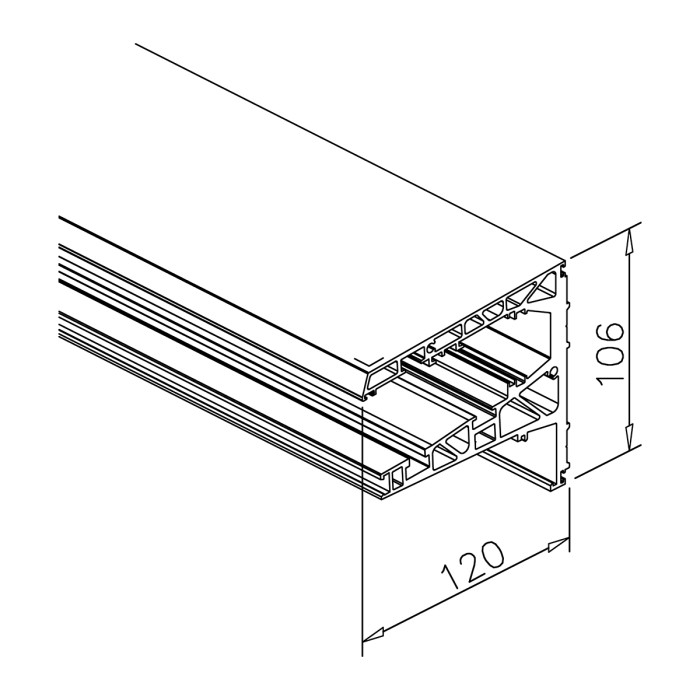 Luifel wandklemprofiel Faria aluminium main product photo