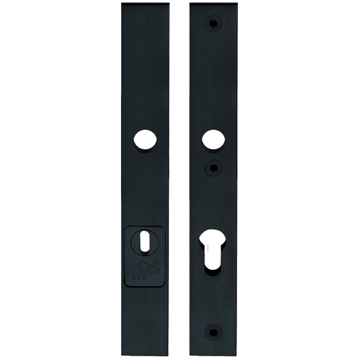 Massieve veiligheidsschilden SQUARE LSQSM-28KT met kerntrekbeveiliging kruk/kruk SKG*** PC55 mat zwart RVS-304 main product photo