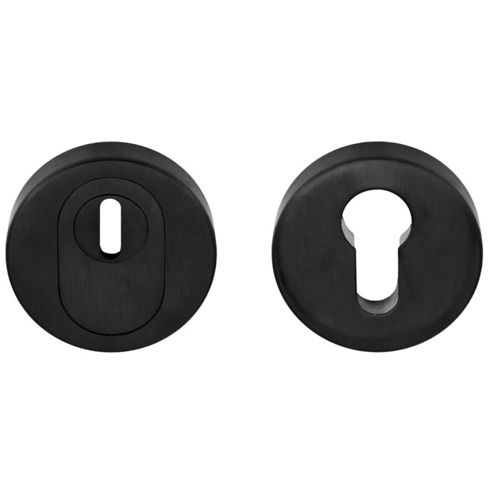 Veiligheidscilinderrozet massief Gensler BASICS LBVEIL-KT 52 mm met kerntrekbeveiliging SKG*** PVD mat zwart RVS-304 main product photo