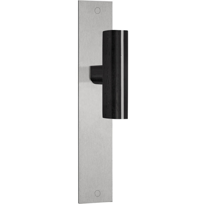 Deurkruk paar Piet Boon TWO PBT22P236SFC massief ongeveerd op schild blind mat RVS/eikenhout zwart main product photo