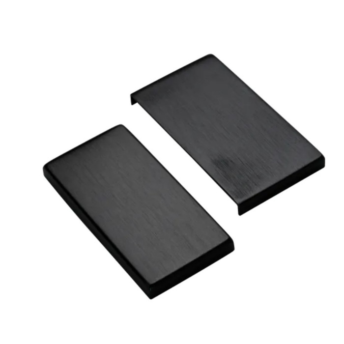 Rechthoekige afdekkappen voor glazen deurscharnier Cassie aluminium zwart main product photo