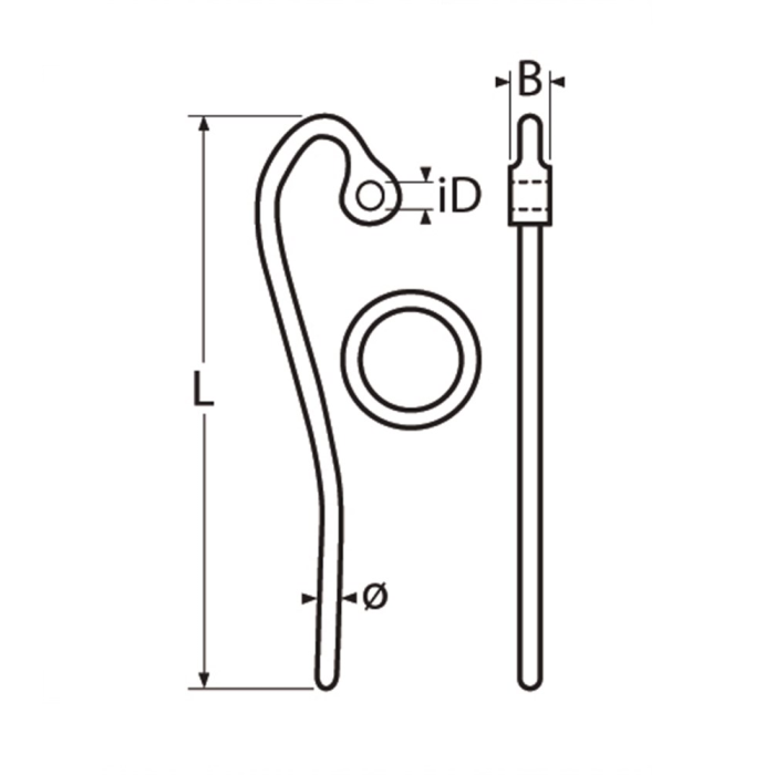 Sliphaak met ring 235 mm RVS-316 main product photo