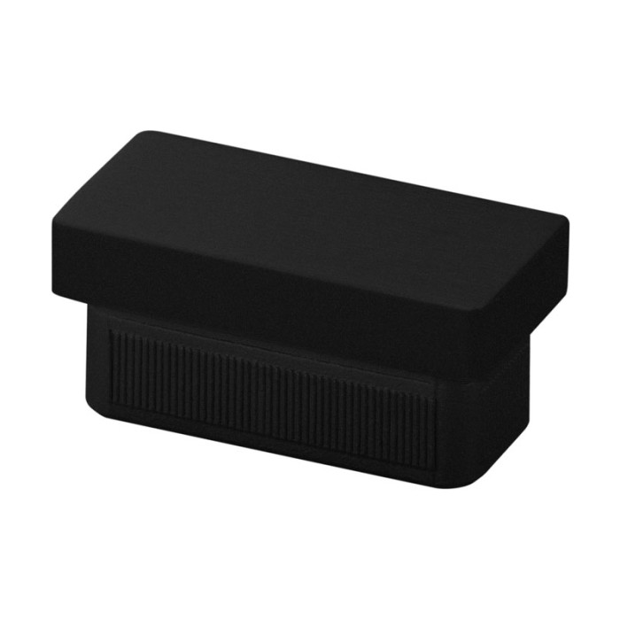 Vlakke eindkap, 60 x 20 x 2,0 mm, mat zwart, model 5728, RVS-316 main product photo
