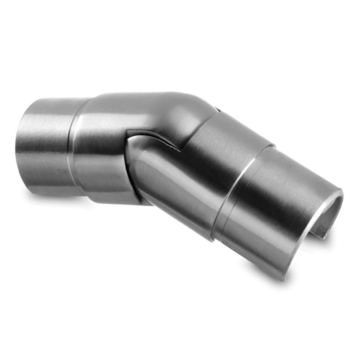 Hoekverbinder 25 tot 55 graden omlaag voor buis 60,3 x 1,5 mm verstelbaar RVS-304 mat geslepen model 6302 main product photo