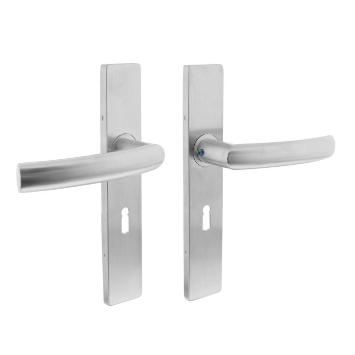 Intersteel Deurkruk Blok op rechthoekig schild sleutelgat 56 mm rvs geborsteld main product photo