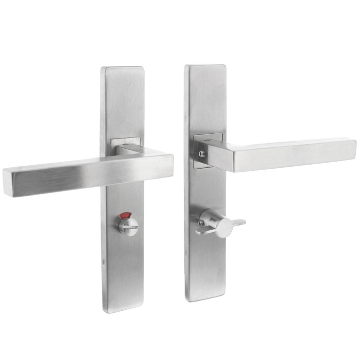 Intersteel Deurkruk Vierkant op rechthoekig schild toilet-/badkamersluiting 63 mm rvs geborsteld main product photo