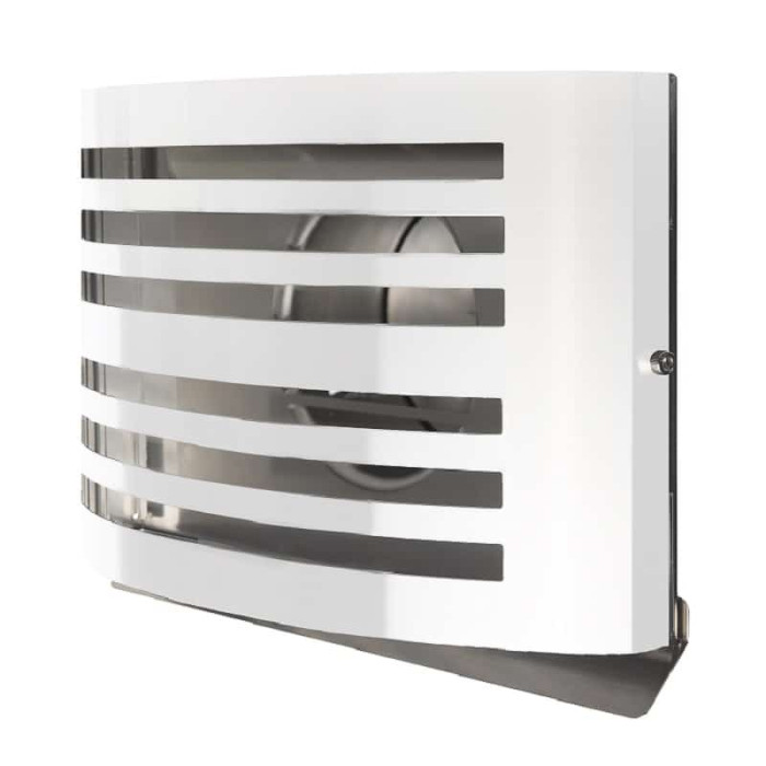 Design gevelkap met terugslagklep PREMIUM LINE ALFA Ø 125 mm RVS wit gecoat main product photo