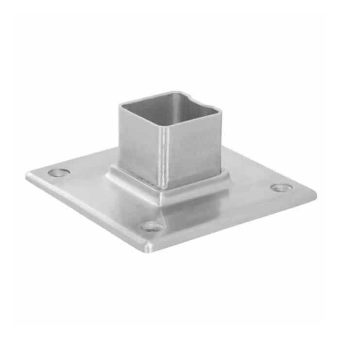 Muurflens voor koker 40 x 40 x 2,0 mm vast RVS-304 mat geslepen model 0505 main product photo